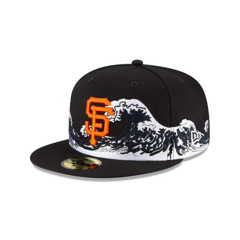 MLB San Francisco Giants Wave 59Fifty Fitted (QNJ4846) - Black New Era Caps